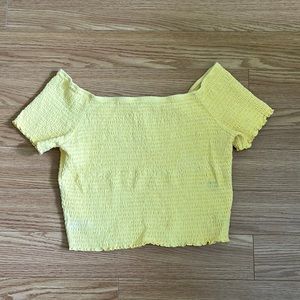 Sunny Yellow Ruched Off the shoulder Top